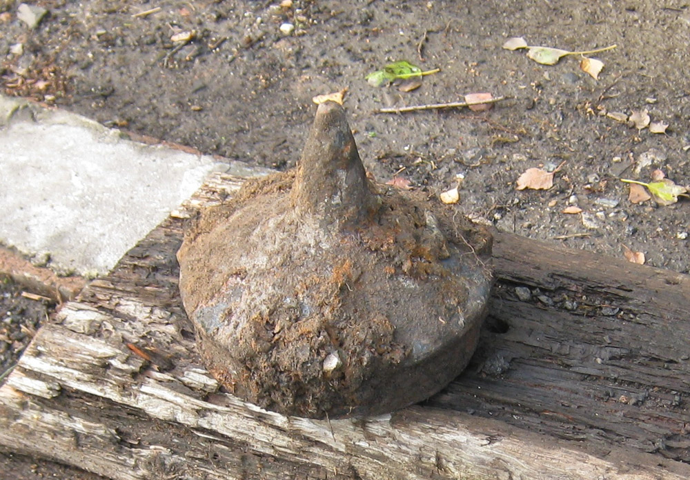 Treasure trove A rusting telegraph pole finial found at Burn Naze, Lancashire