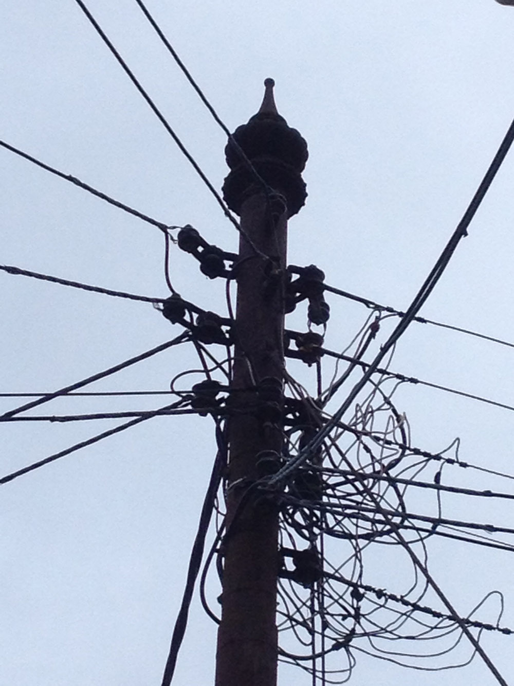 A metal power pole in Somerset