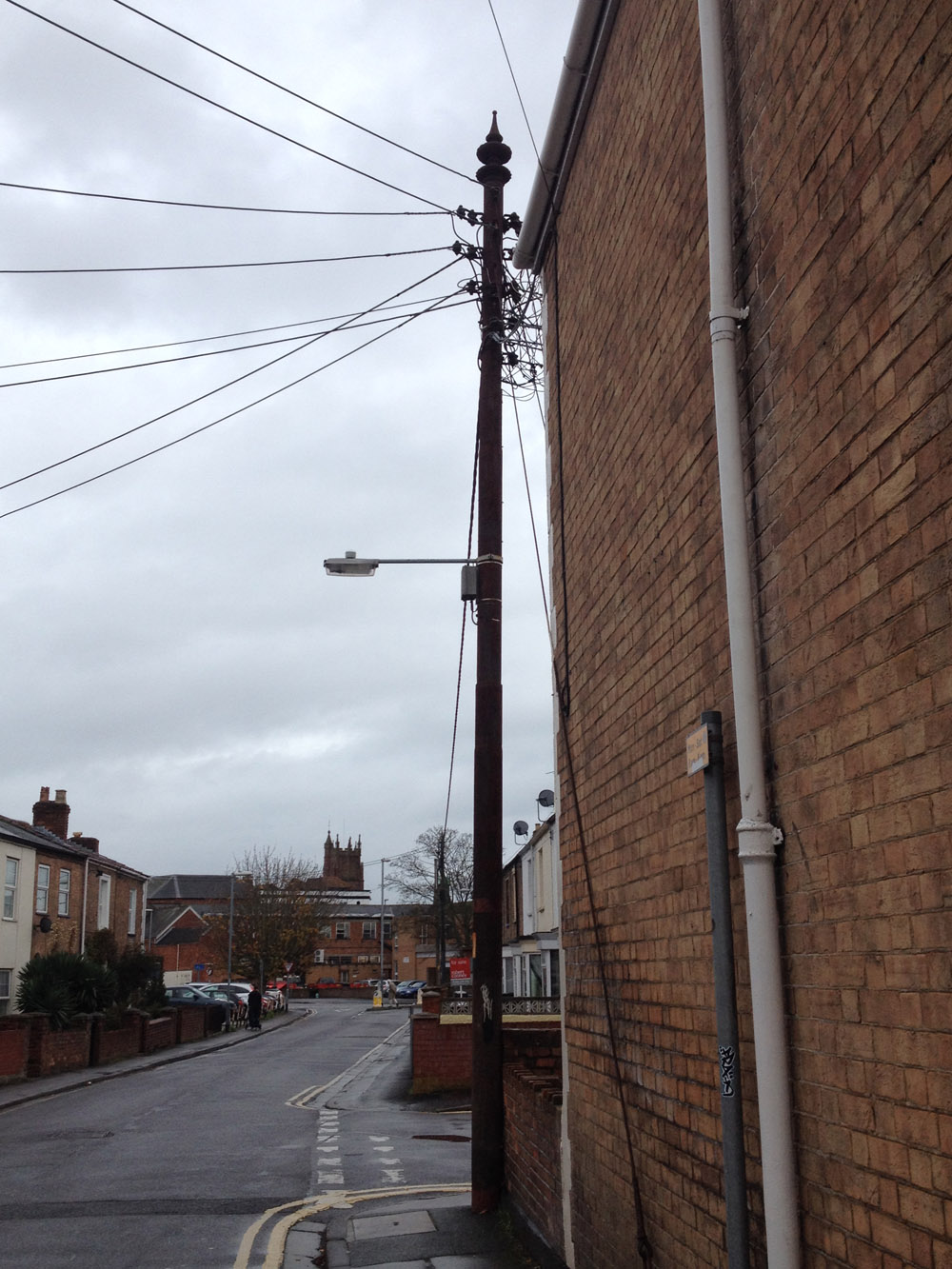 A metal power pole in Somerset