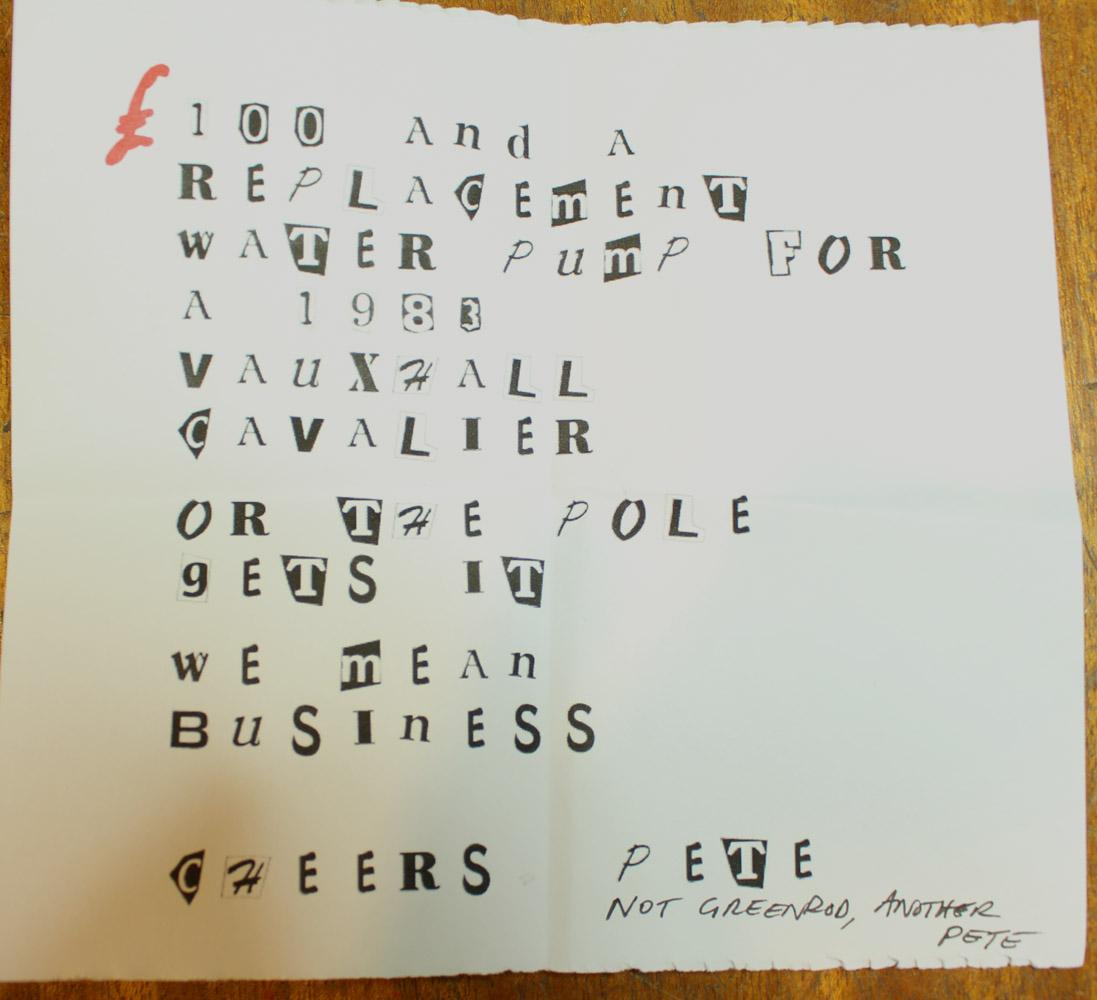 Fiendish ransom note A fiendish ransom note