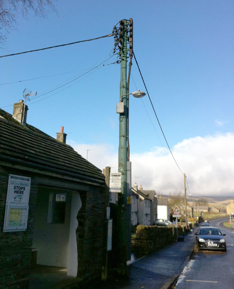 Cast iron pole at Gayle Mill, Hawes, Richmondshire A cast iron pole in the Yorkshire Dales