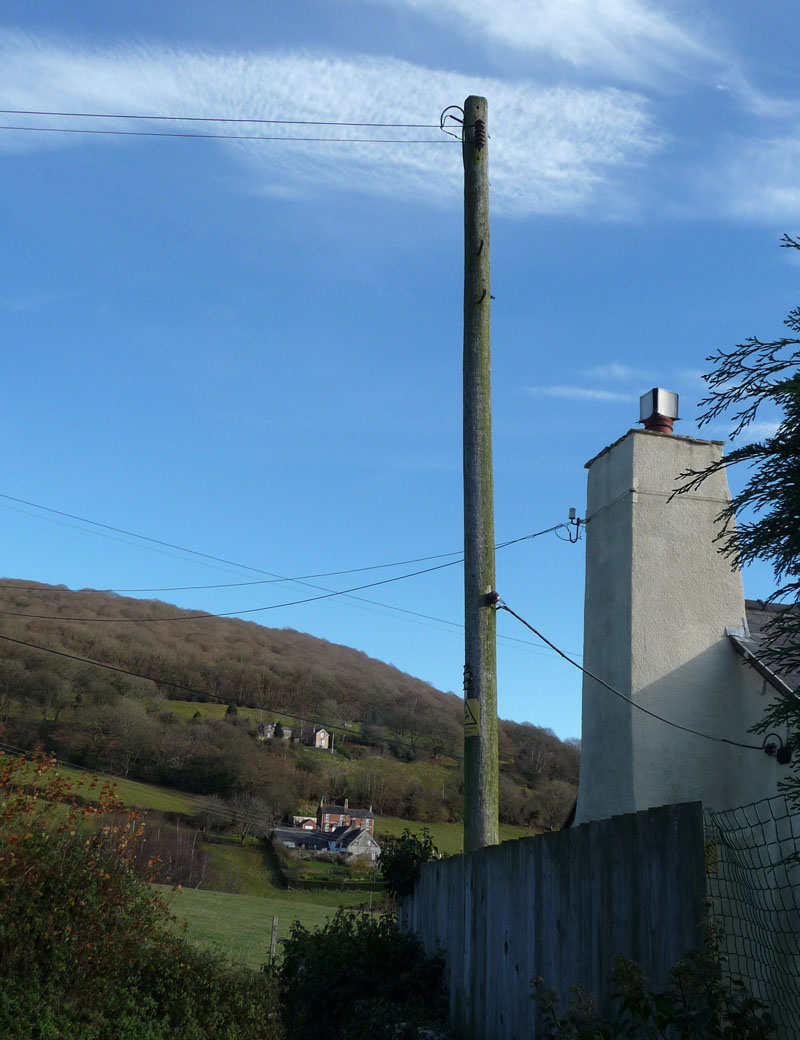 A tranquil pole scene in the Black Mountains, Wales A pole near Abergavenny, Wales