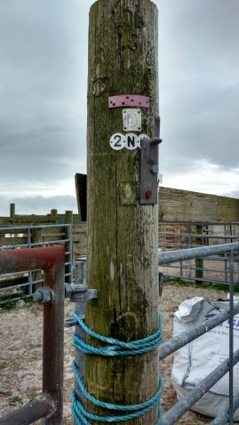 Yet another redundant electric pole, cut off and used as fencing, Stilligarry, S. Uist.
