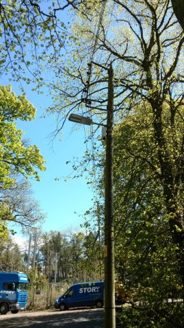 Another view of the light/power pole at Abington
