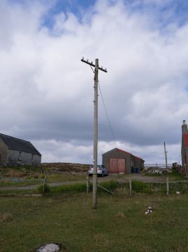 The only pole on Berneray, reverse angle